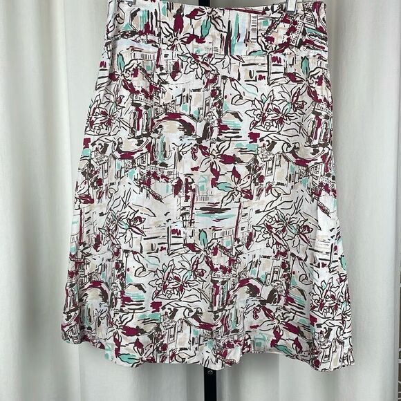 100% LINEN Printed Midi Skirt 4 - Picture 11 of 13